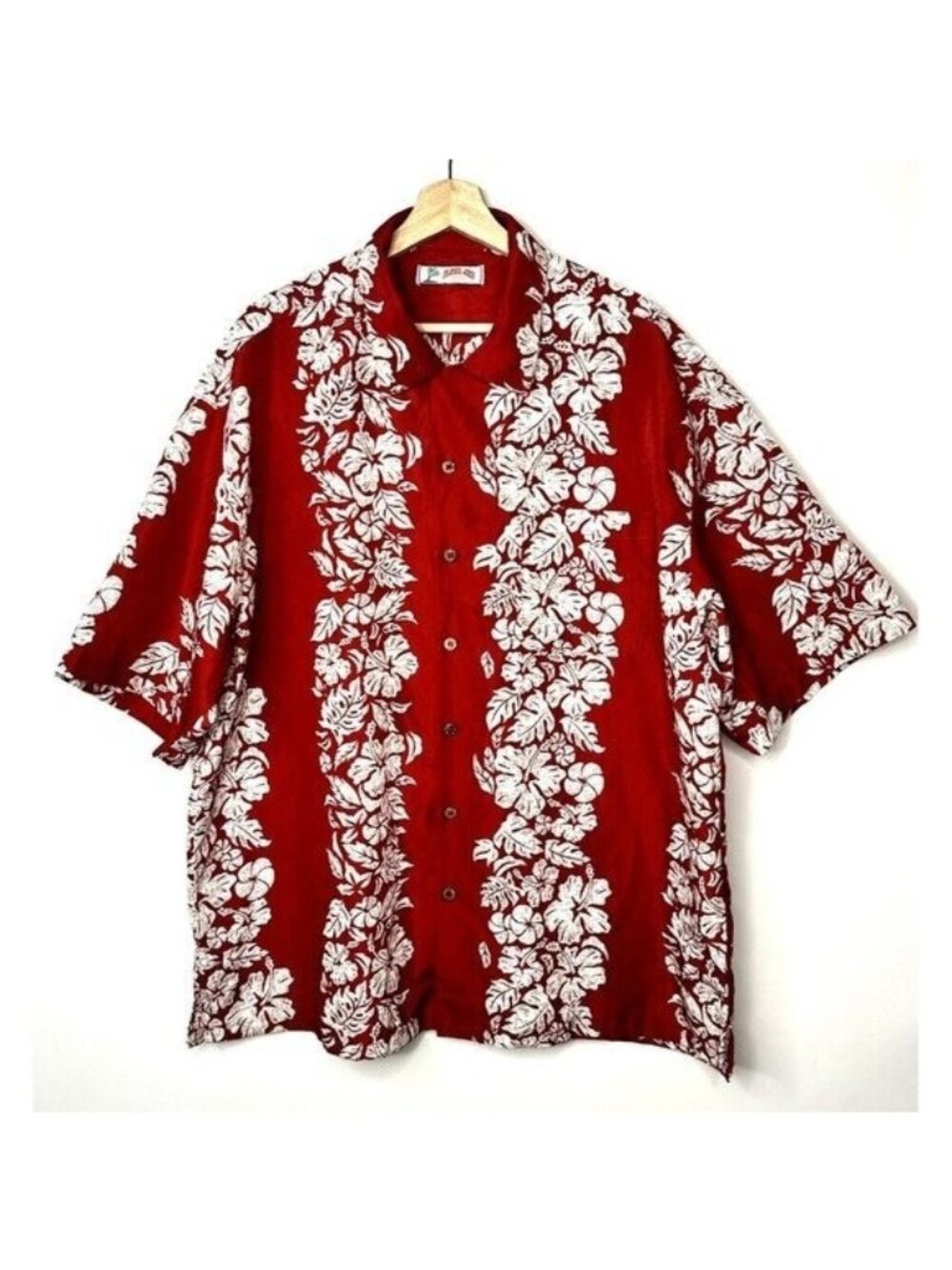 Aloha Joe Hawaiian Shirt Mens 2XL Red Tropical Floral Beach Resort Aloha Cruise